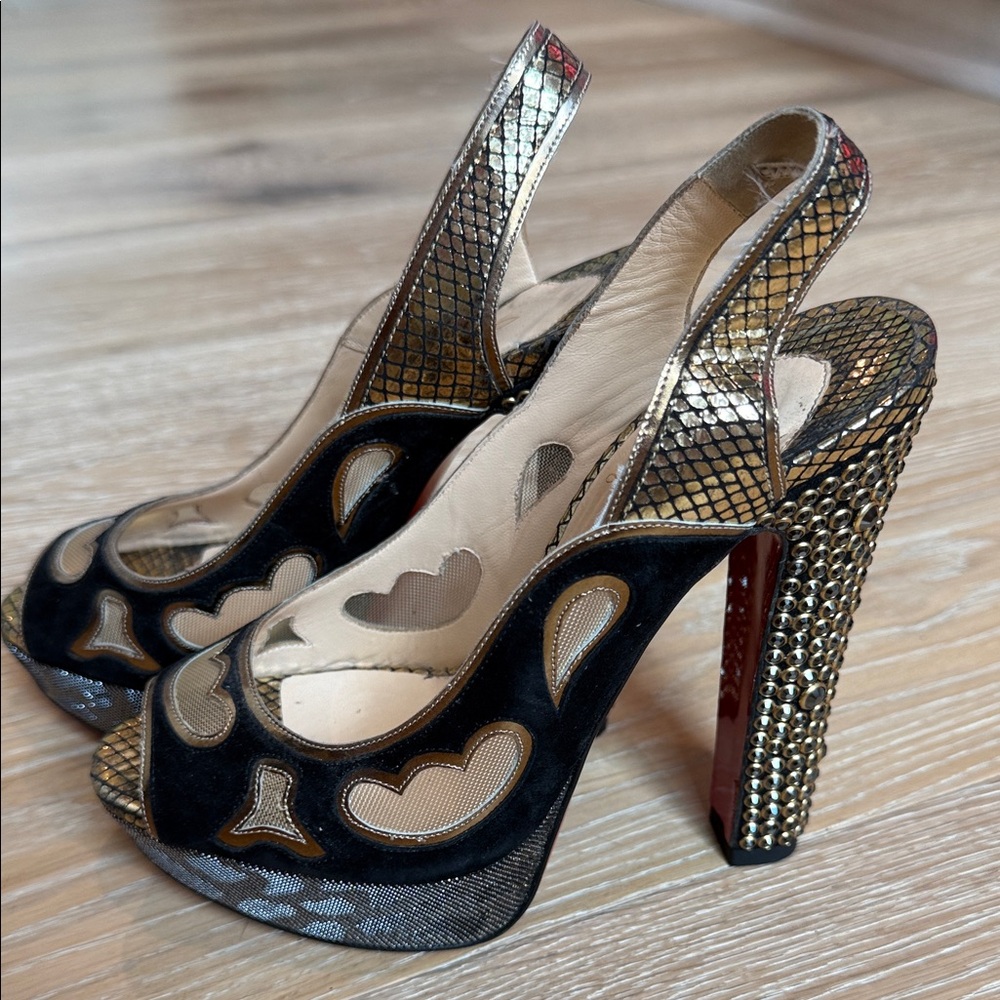 Christian Louboutin Black Miralep Crystal Heels